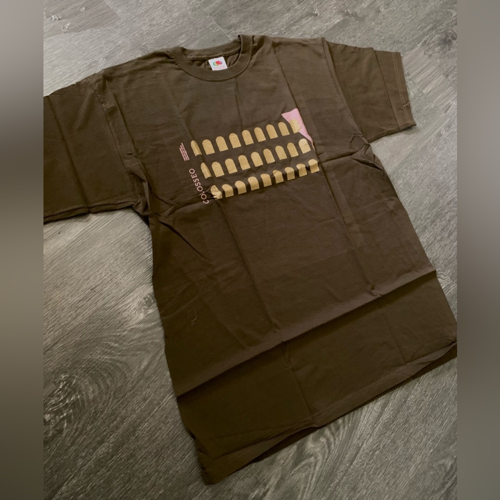 Fruit of the Loom Rome Italy Roma Colosseo Italian T-Shirt Brown Unisex L. NWT - Picture 3 of 9